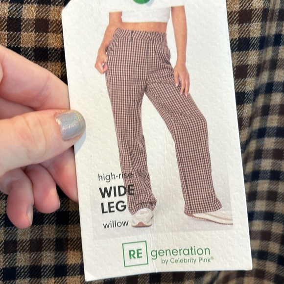 Regeneration Trousers Wide Leg Check NWT Size 11 - Picture 5 of 7